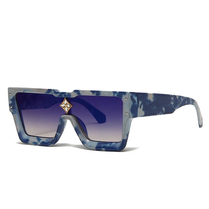 New Fashion Millionaire Kingvision CE SEDEX BSCI Certified Unisex Luxury Sunglasses One Piece Square Diamond UV400 Optical