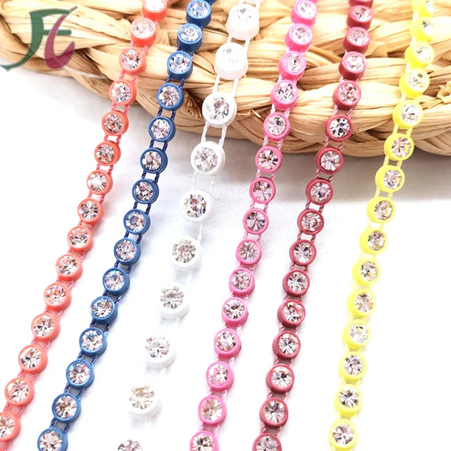 Wholesale  Rhinestone Banding Plastic Trim for Garment