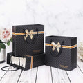Luxury Clothing Custom Cardboard Black Paper Printed Logo Gift Shopping Bag for Garment