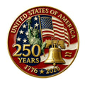 Custom 250th Anniversary USA Independence Day Freedom Liberty Patriotism Souvenir Commemorative Hard Soft Enamel Lapel Pin for