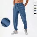 Sweatpants Manufacturers Men's Custom Logo Elastic Waist Polyester Spandex Sports Pants Lightweight Trackpants
