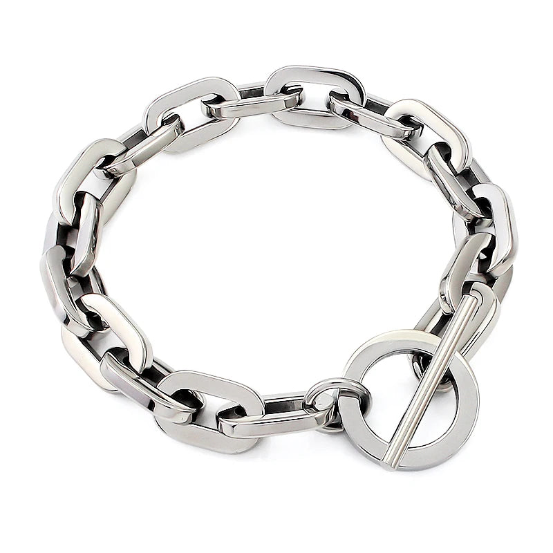Luxury Manufacturer's Bracelet Stainless Steel 20cm Gold and Sliver Shiny Bracelet for Men Women Girl