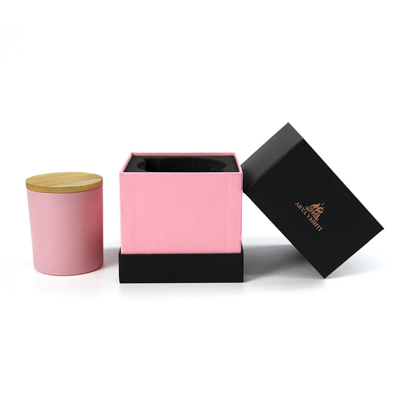Eco Friendly pink Empty Candle Jar with Box Trio Candle Packaging Boxes Luxury Gift Box for Candles
