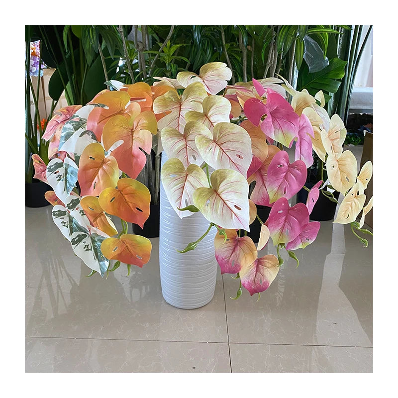 Artificial Plant 3d Single Branch Monstera Deliciosa Leaves Tree Dekoration