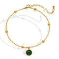Light Extravagance Women Anklet Green Crystal Zircon Charm Anklet Handmade Chain Ankle Bracelets Foot Chain Jewelry