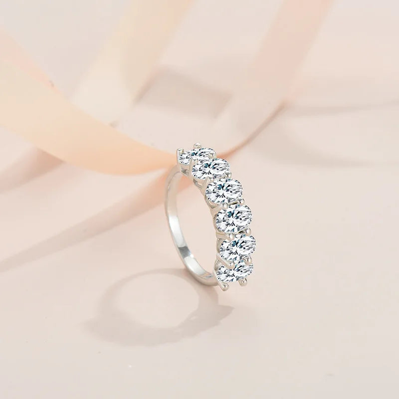 Fine Fashion Jewelry Custom 0.5ct 3ct Carat Moissanite Silver Ring Diamond 925 Sterling Rings Jewelry Women Accessories