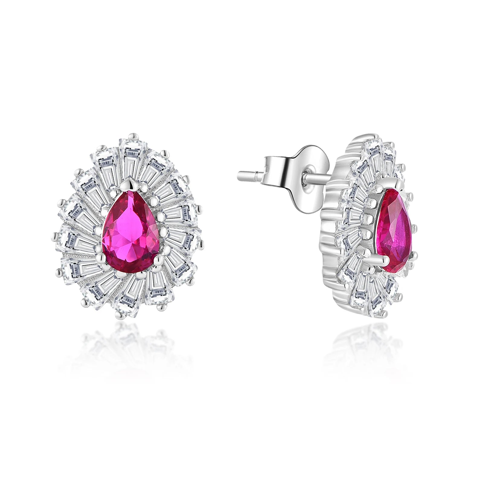 QX Custom Luxury  Fine Jewelry 925 Sterling Silver Cubic Zirconia Wedding Engagement Party Classic Women Stud Earrings