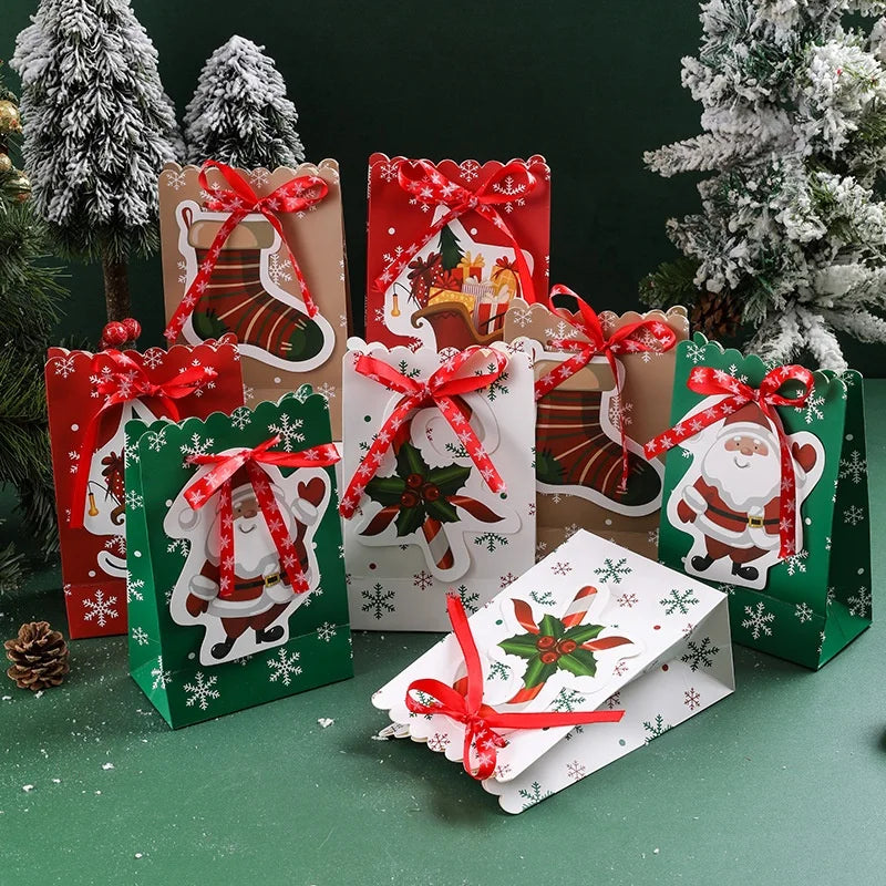 Custom Christmas Recyclable Material Gift Paper Bag Custom Shopping with logo Gift Box Gift Paper Bag Your Logo