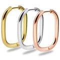 26mm New Simple Stainless Steel Earring Oval Ear Buckle Gold-plated Retro Design Titanium Steel Ear Buckle Earrings