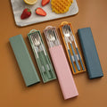 Korean Travel Food Grade 18/10 Dinnerware Flatware Stainless Steel Fork and Spoon Chopsticks Gold Cutlery Set with Case