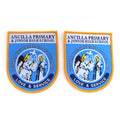 Shield Shape Embroidery Custom Logo Tag Badges Lock Edge Woven Shirt Patches