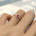 Sterling Silver Unique Mood Girl Ruby Birhstone Red Stone Ring Jewelry 925 Zircon Engagement Rings for Women