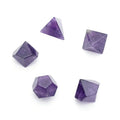 HZ Semi-Precious Stone Crystal DnD Board Game Burst Dice with Engraving for Role-Playing Polyhedral Dice Set Amethyst Dice