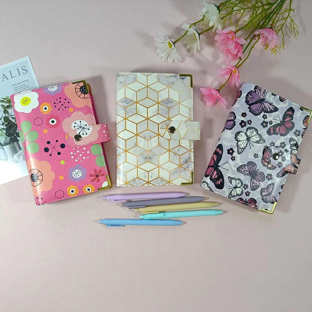 Wholesale Custom Colorful PU Leather Notebook Money Budget Planner Binder Journal Notebooks with Corner Guards