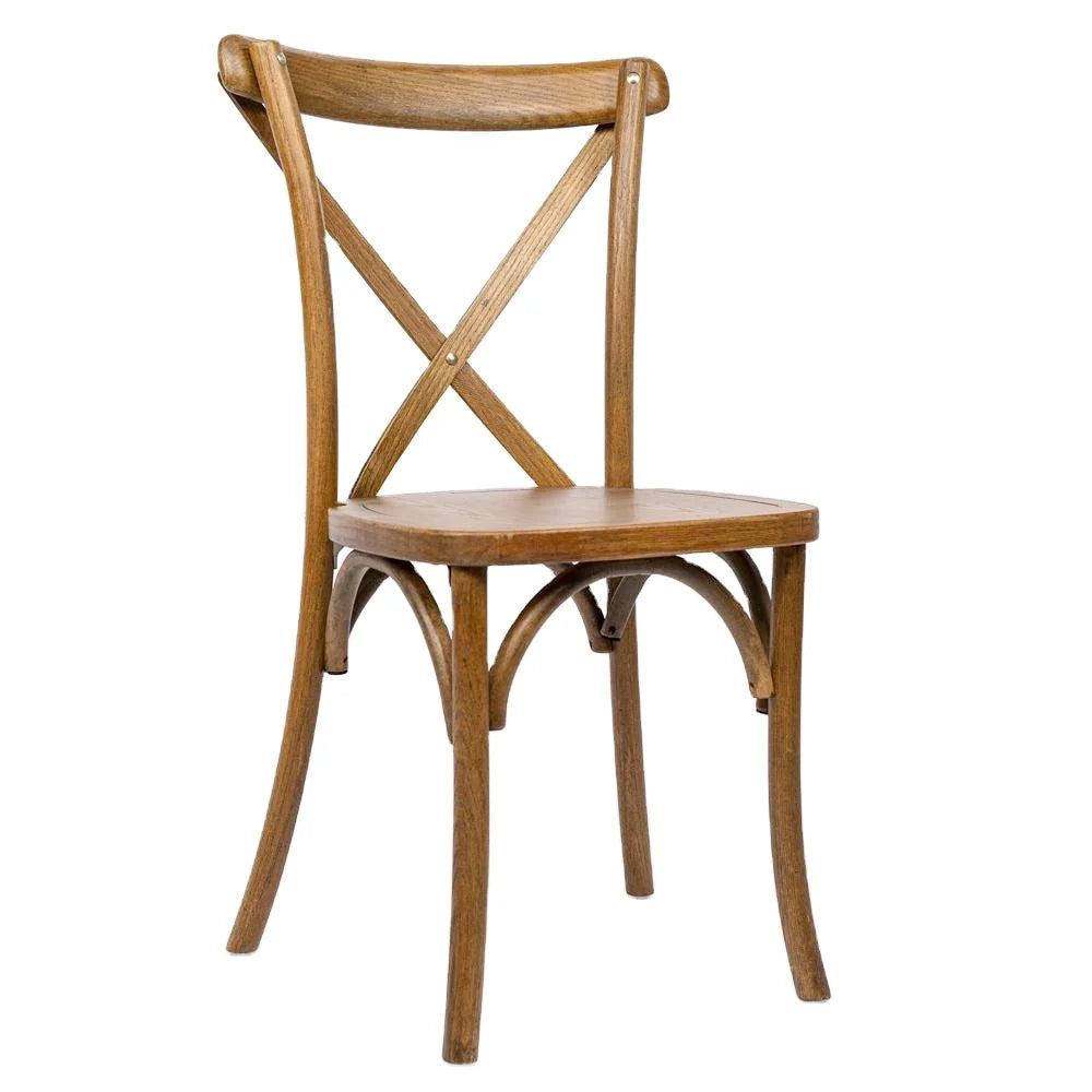 Stacking Chairs Stackable Banquet Wedding Party Cross Back Wood Chair for Restaurant