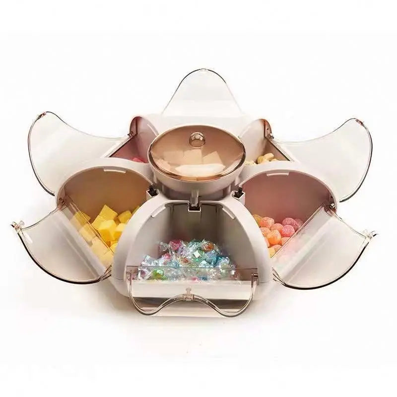 Creative and Fashionable Lotus Fruit Box Fruit Tray in the Living Room Transparent Pressing Snack Box Fruit Tray