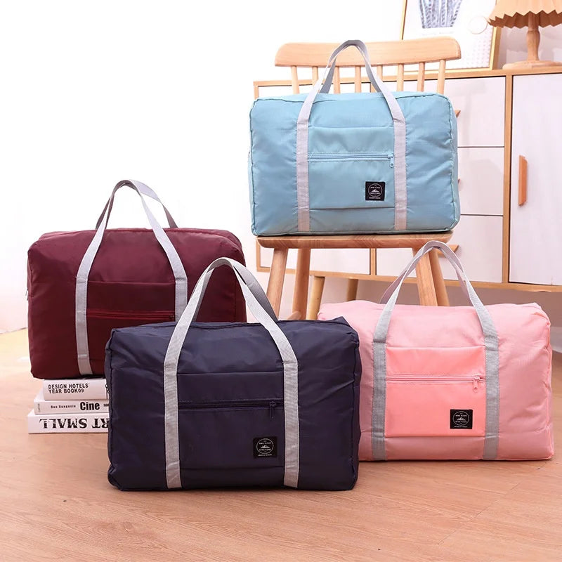 Customized Nylon Foldable Storage Bags Portable Handbags Splashproof Check-in Bag Organizer Luggage for Clothing Travel Bag