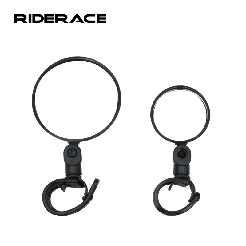 RIDERACE Universal Rearview Mirrors 360 Rotation Adjustable Wide Range Handle Bar Back Sight Reflector Anti-Shock Glass Lens