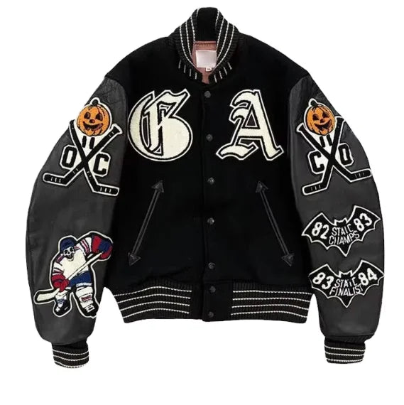 Streetwear Fashion Letterman Jacket Factory Custom Contrast Color Patchwork Custom Varsity Jacket Men