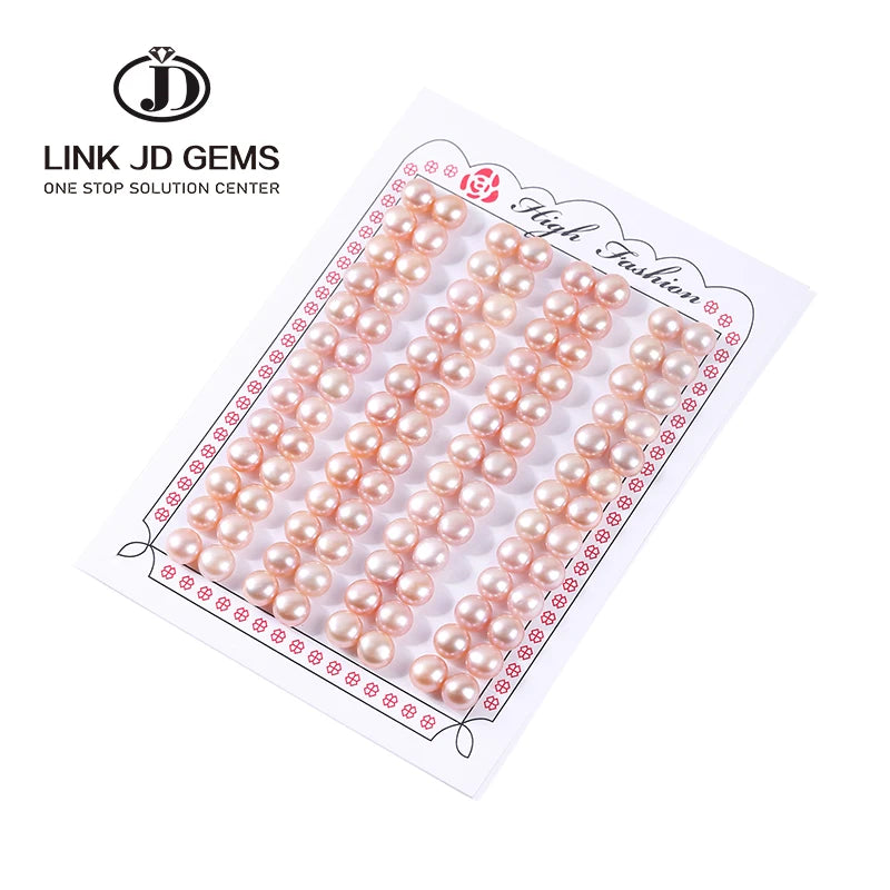 JD 2.5-12mm Natural 4A Grade White Button Freshwater Pearl Half Drilled Hole Beads Stone Single Hole Cabochon CNAS Certified
