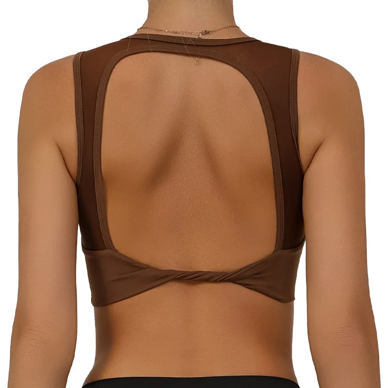 Women's Essential Comfort Compression Sport Bra Quick Dry Mesh Insert Breathable Yoga Bra XL Size Featuring Print Spandex