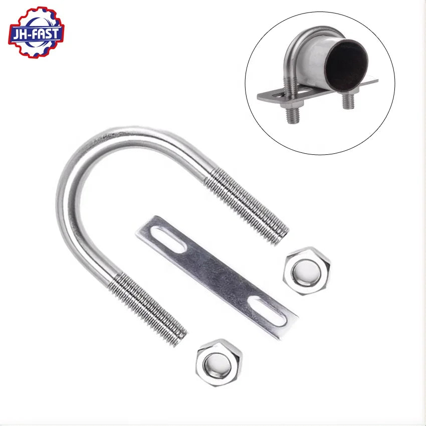 Din3570 U-bolt Din 3570 Stainless Steel 20mm U Type Bolt and Plate M3 M4 M5 M6 M8 M10 M12 M16 M20 U Bolts for Trucks