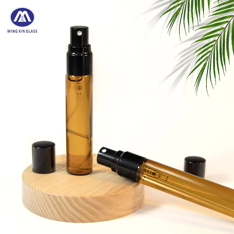 High Quality 5ML Amber Transparent Portable Decant Empty Perfume Bottle Pressurized with Pump Sprayer Sealing Type