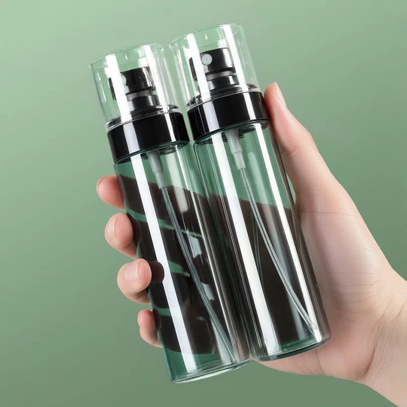 100ml Cosmetic Portable PET Plastic Facial Mist Press Spray Bottles Black Refillable Packaging for  Lotion