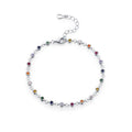 Daidan Colorful Stone Bracelet 925 Silver Bracelet Women Candy Colorful Cz Rainbow Bracelet