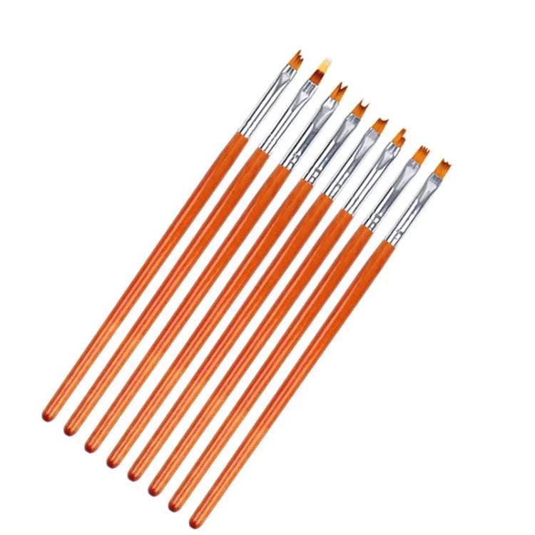 8pcs/set High Quality Dotting Pen DIY Liner Flower Design Drawing Manicure Tools Set Multipurpose Nail Polish Nail Duster Brush