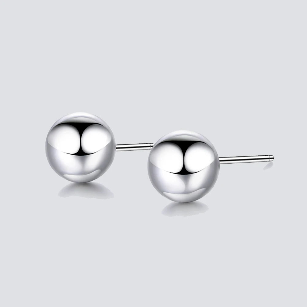 8mm Ball-shaped Stainless Steel Earring Studs Cuff Earring