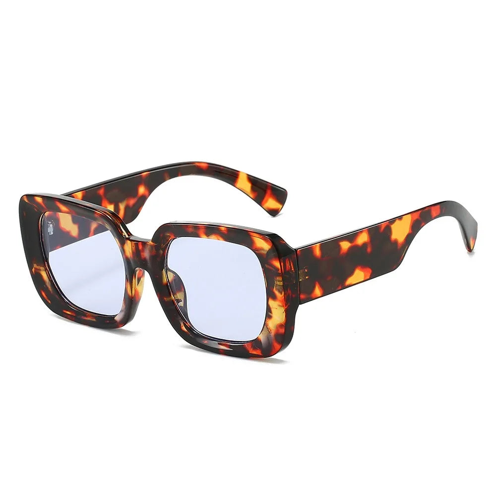 Wholesale Custom logo Personalized Beach Sunglasses Ins Luxury square Leopard Sunglasses Women Eyewear UV400 Oculos De Sol