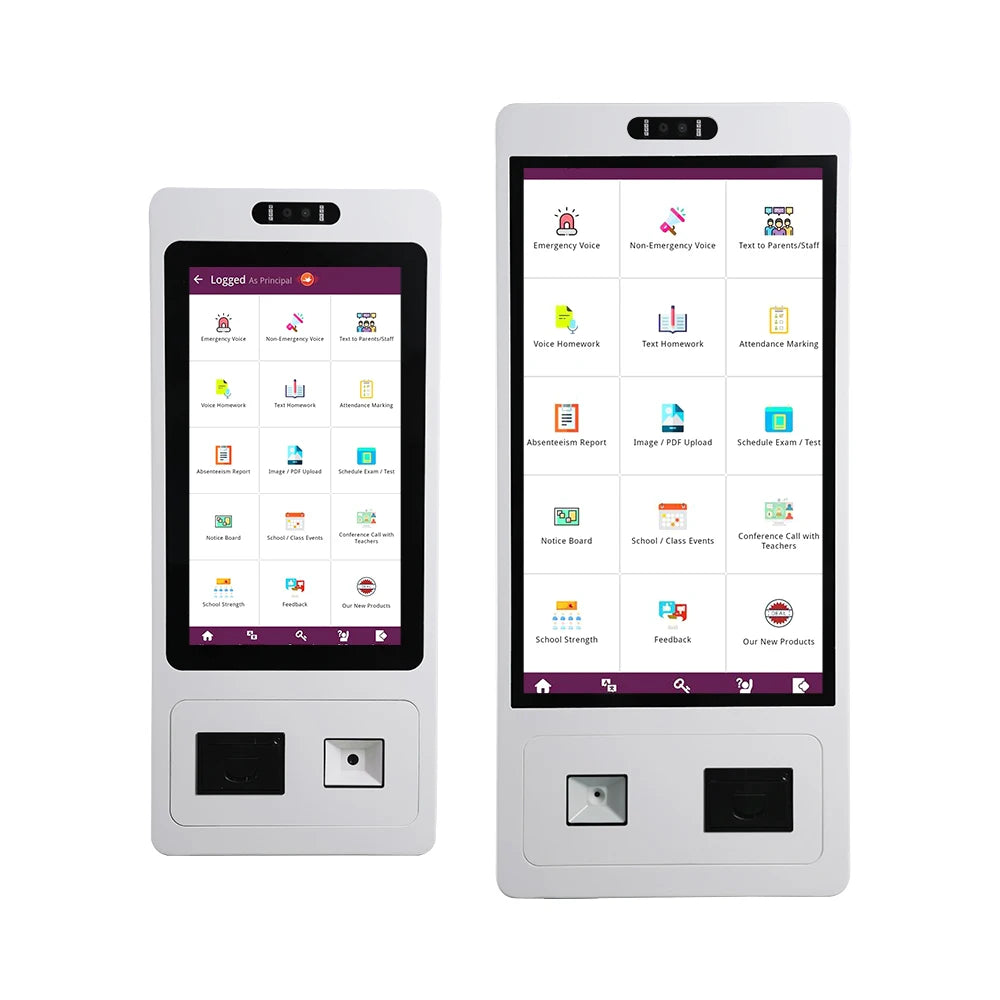 23.8 Inch Touch Screen Capacitive USB Self Service Ordering Payment Kiosk With 80mm Thermal Printer