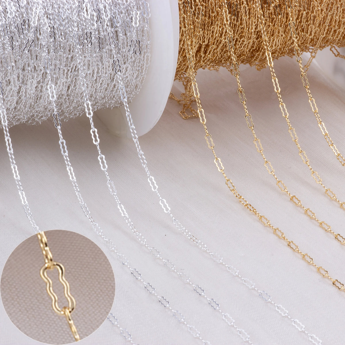 Real 14K Gold Filled Krinkle Chain 1.4MM Chain Necklace Gold Jewelry Minimalist Gold Filled Chain DIY Jewelry MegaBDM