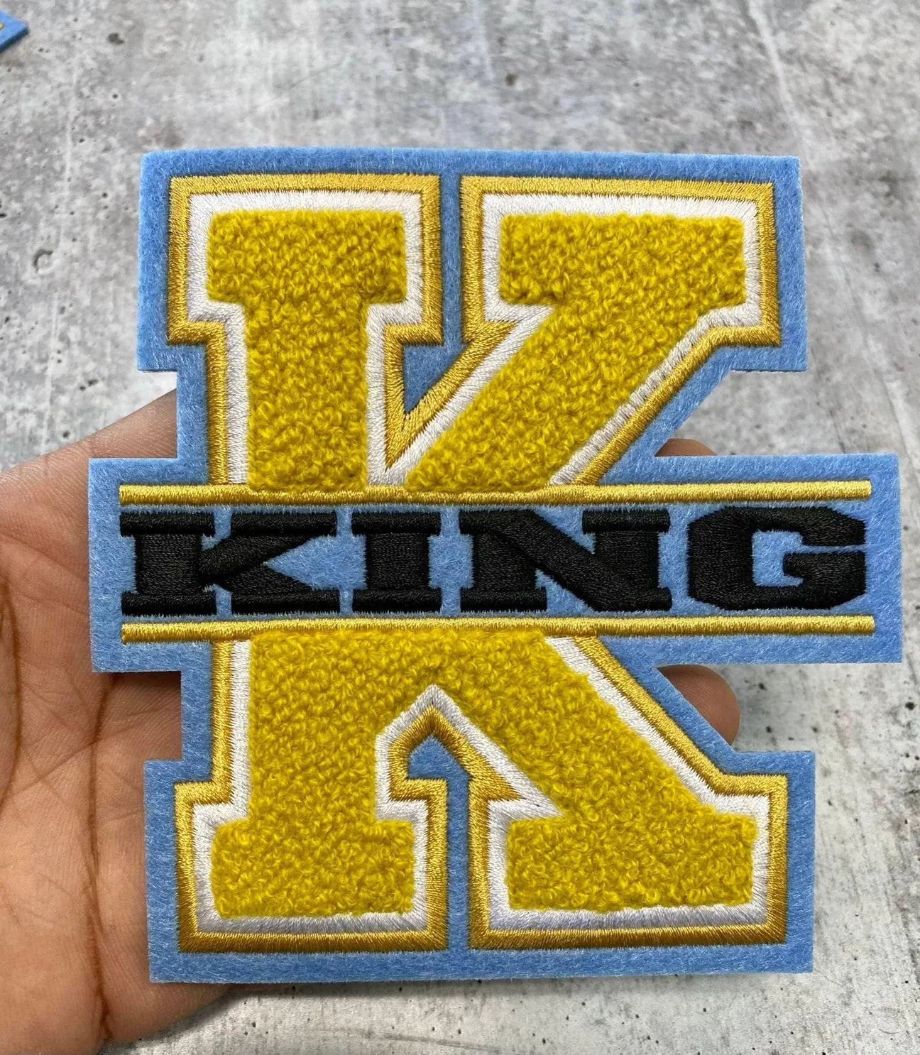 High Precision Custom English Letter Embroidery Patches Cheap Chenille Sequin Labels for Clothing Sew-On Ironing Floral Rubber