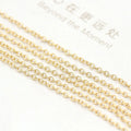 New High Quality Jewelry Material O-shaped 14K Gold Plated 2mm Brass Chain for Necklace Bracelet Making Accessories
