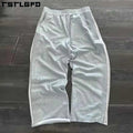 Manufacturers  Custom Sewats Pants Acid Wash Vintage Flared Sweatpants Men Side Zipper Casual Stripe Flared Sweat Pants Men