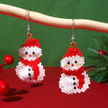 Go2boho Delicate Snowman Braided Glass Beaded Drop Earrings 1-Pair Winter Women's Fashion Wholesale Christmas Gifts for Friends
