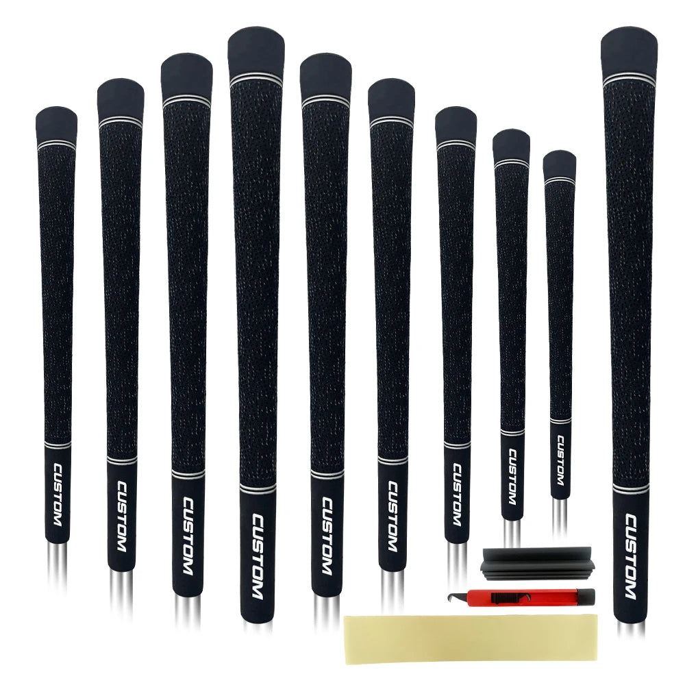 Factory Wholesale Standard Rubber Golf Grip in Black with Custom Logo Including Golf Grip Changing Kit