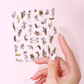 White Black Gold Stripe Line Self-Adhesive Nail Art Stickers Decals Marble Wave Nail Rhinestones Supply
