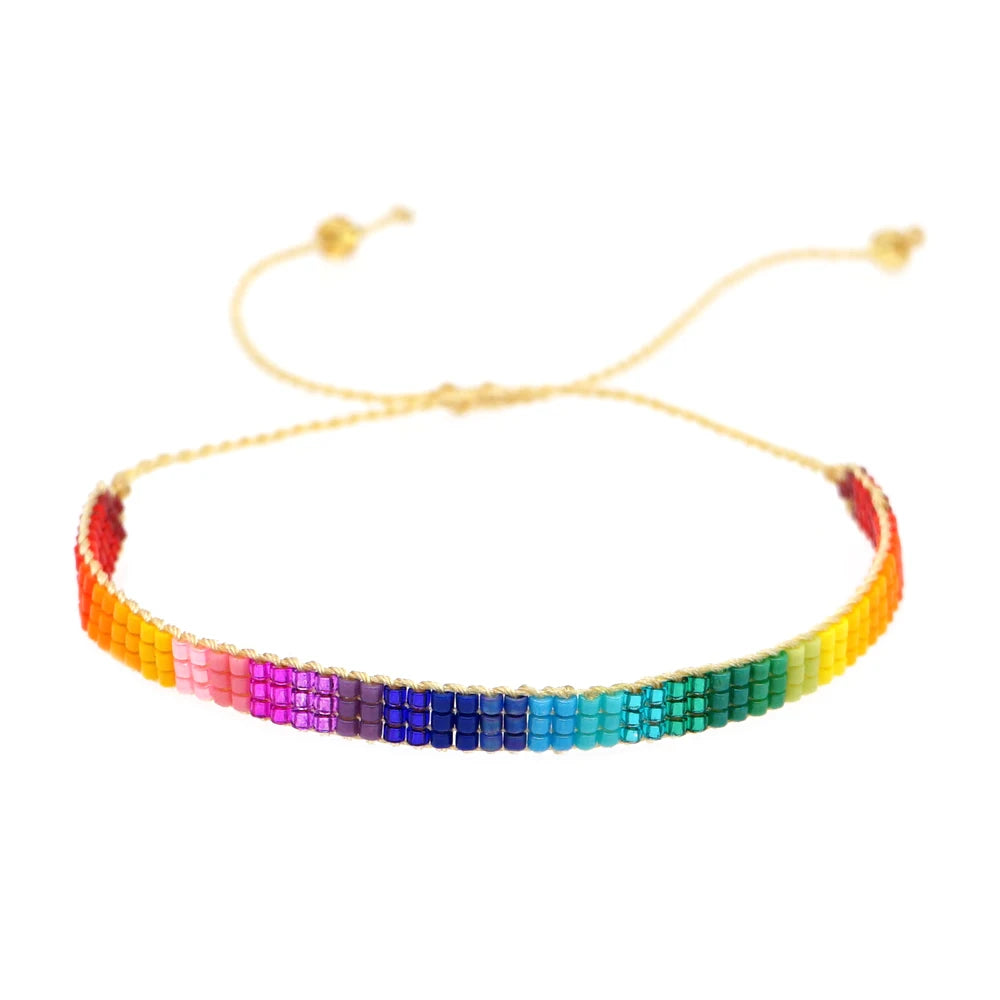 Go2boho Summer Rainbow Colorful Beaded Bracelet Women Pulsera Jewelry Boho Handmade Friendship String Miyuki Beads Bracelets