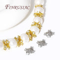 18K Gold Plated Brass Square Zircon Bead Caps for DIY Jewelry Making Separators Bracelets Accessories Findings