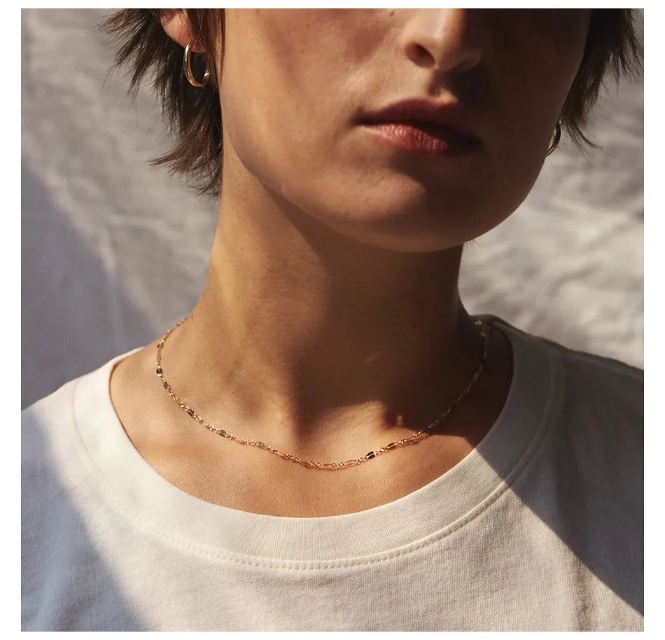 Wholesale Good Quality Fashion Gold Plated Necklace Choker Chain Stainless Steel Necklace Women Men