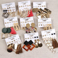 European and American Fashion Chandelier Earrings Popular Geometric Metal with Acrylic Tassel Pearl Set for Women