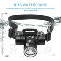 Aluminum 10W High Power 60M Underwater Waterproof Headlamp Lamp Diving Headtorch