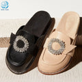 Shiny Rhinestone Crystal Shoes Brooch Round One Bar Alloy Shoe Buckle for Women Shoes Loafers Sandals Decorative Accessories