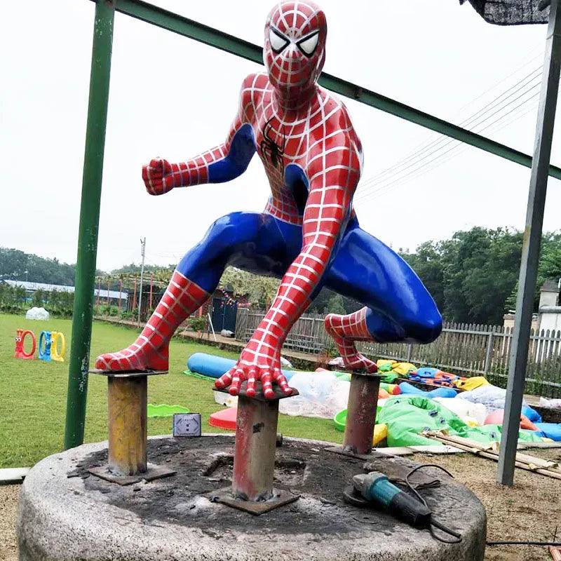 Diy Home Decor Spiderman Ready to Shipping Life Size Cartoon Spiderman New Design Fiberglass Spiderman