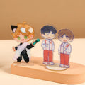 Custom Designed Cartoon Figure Acrylic Standee Display Stand Transparent Plastic Anime Style Keychain Model Souvenir Decoration