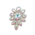Luxury Silver Metal Crystal AB Rhinestone Applique Rhinestone Embellishments Sew on Bling Rhinestone Applique for Dress