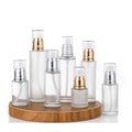 Lotion Bottle 20ml 30ml 40ml 50ml 100ml Empty Clear Frosted Perfume Atomizer Fine Mist Glass Spray Bottle With Gold Sprayer